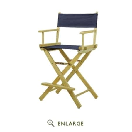 Casual Home 220-00-021-10 24 In. Directors Chair Natural Frame With Navy Blue Canvas